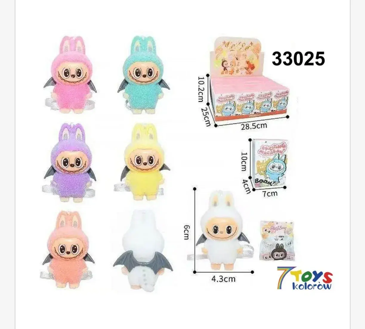 Zabawki Figurki Labubu Exciting Macaron 6cm Skrzydlate 24szt