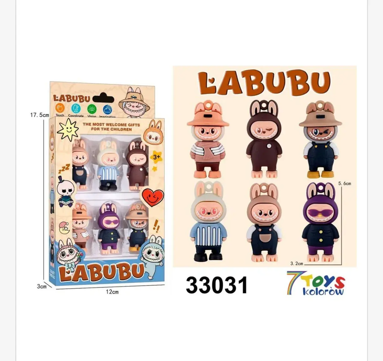 Figurki Labubu 6PCS Zestaw Kolekcjonerski 5,6cm