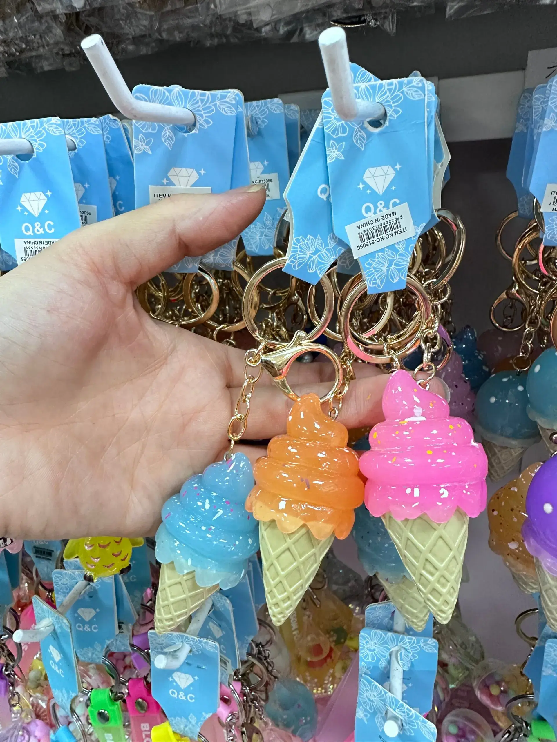 Brelok do Kluczy Lody Rożek Q&C, Mix Kolorów, 12 szt.