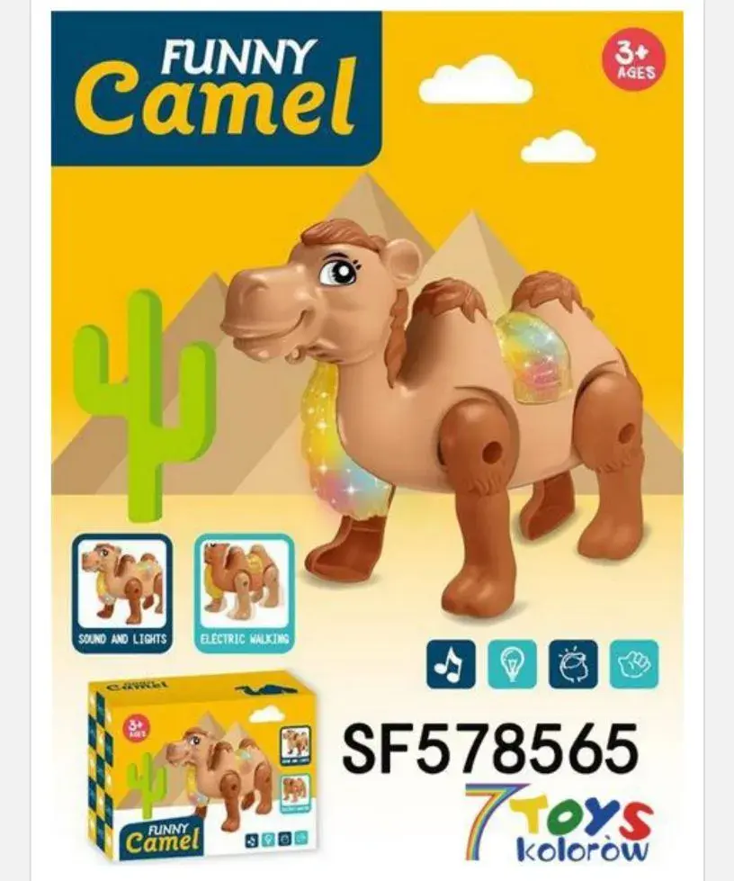 Elektryczny Wielbłąd Funny Camel z dźwiękiem i światłem 3+