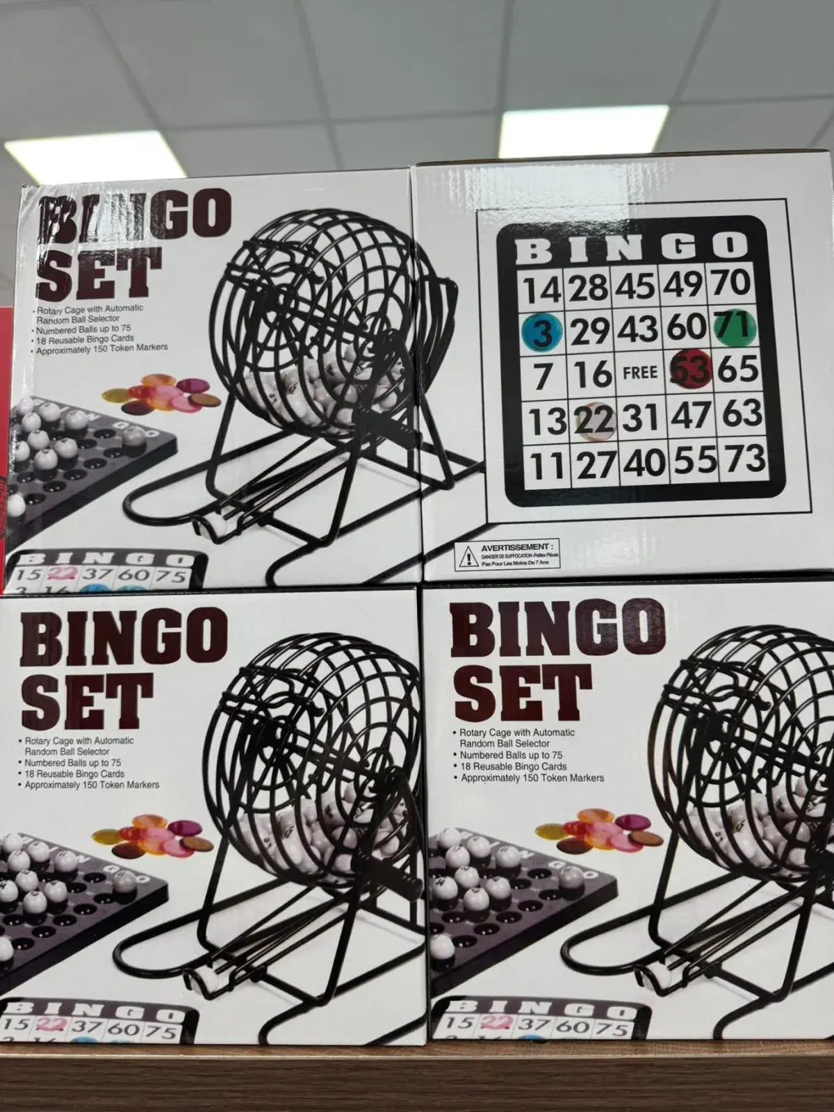 Zabawki Bingo Set - klatka z kulkami i planszami