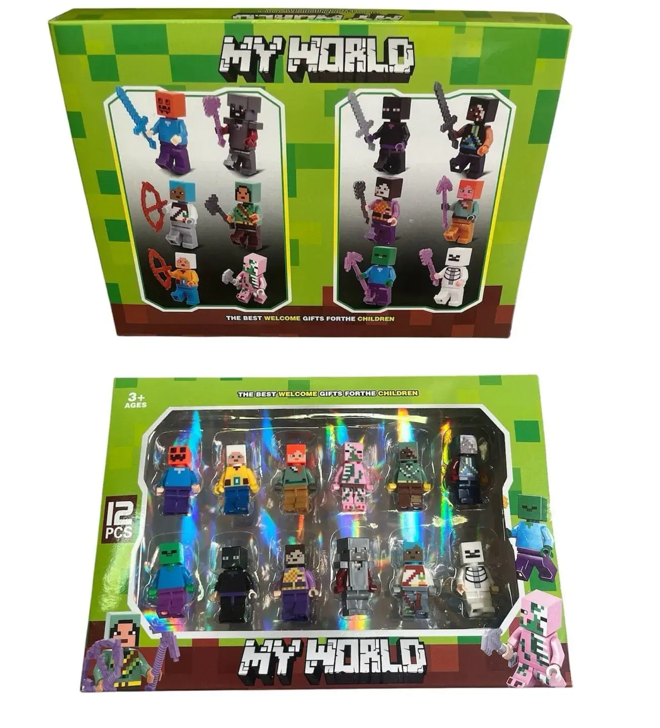 Figurki My World 12PCS - Zestaw Postaci Blokowych z Akcesoriami
