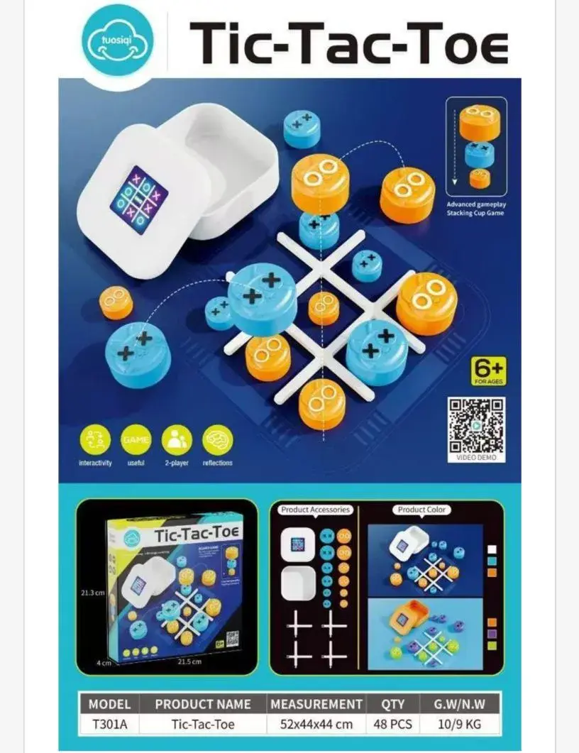 Gra Planszowa Tic-Tac-Toe 3D T301A 24,6x24,6 cm