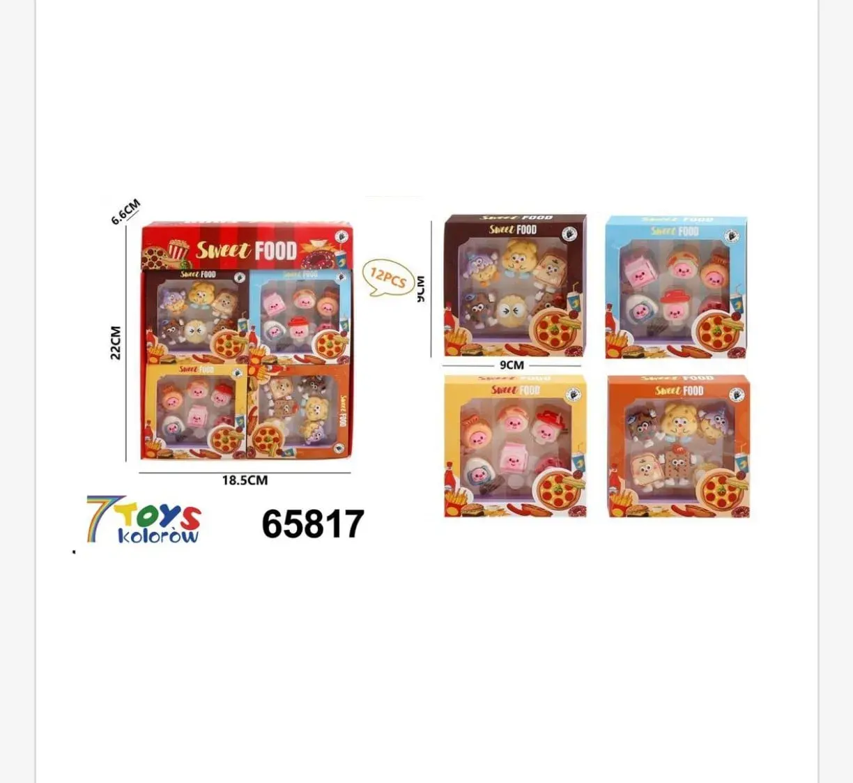 Naklejki Sweet Food - Zestaw Mini Zabawek Figurki 12 szt