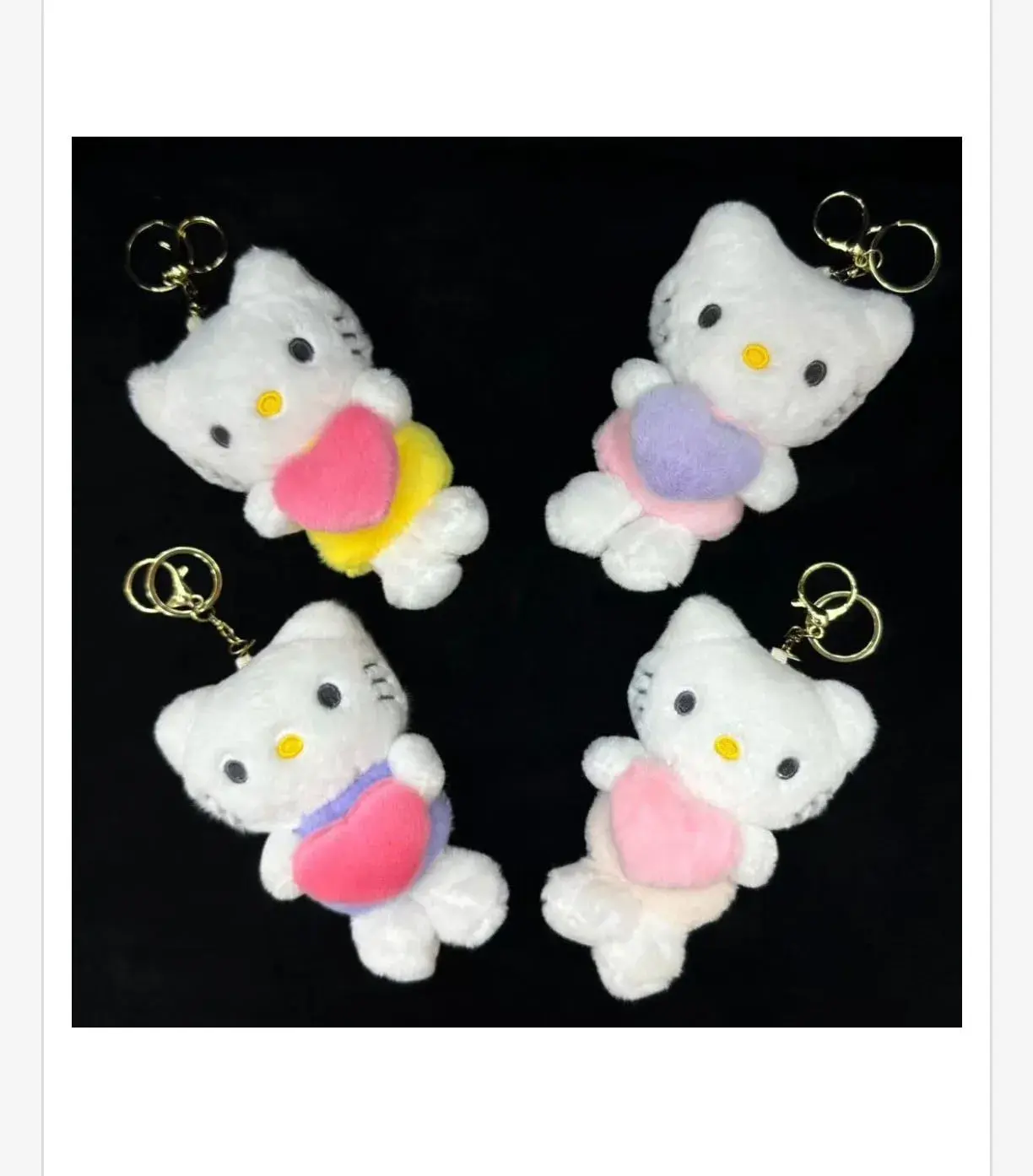 Maskotka Brelok Hello Kitty z Sercem, Pluszowa Zawieszka 12 szt.