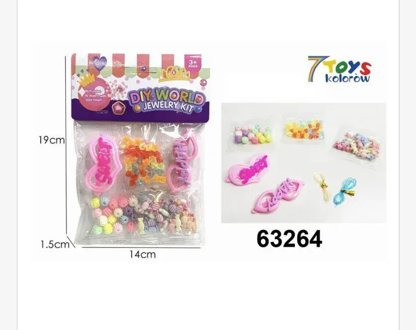 Zestaw DIY Jewelry Kit koraliki ozdoby 19x14x1.5cm