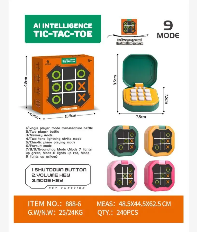 Elektroniczna gra Tic Tac Toe z AI, 9,85x4,56x5,2 cm