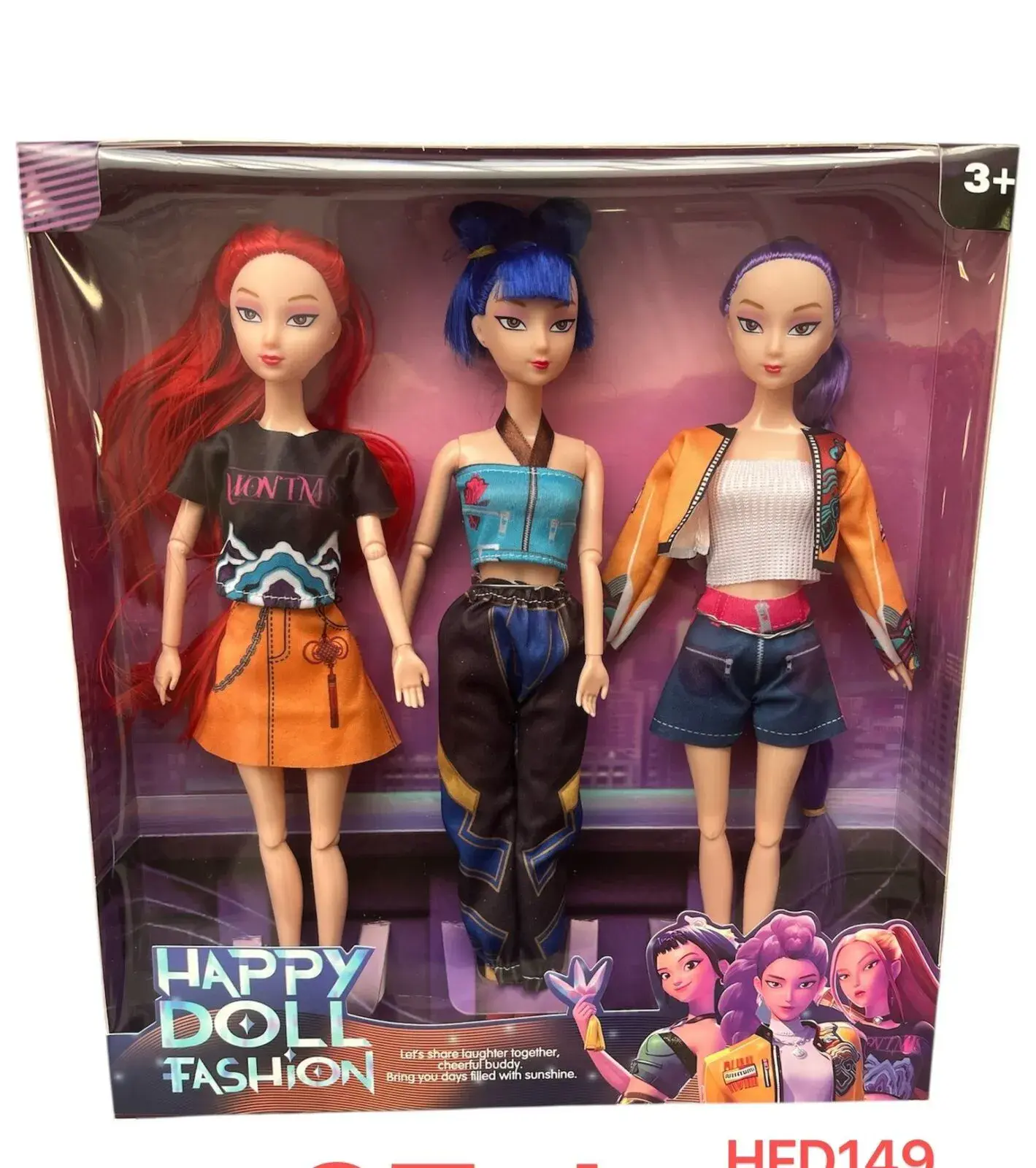 Zestaw 3 lalek Happy Doll HED149 Kpop styl 3+