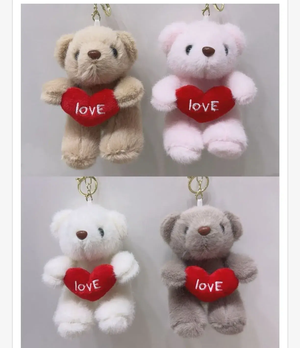Maskotka Brelok Miś z Sercem Love Mix Kolorów 12szt