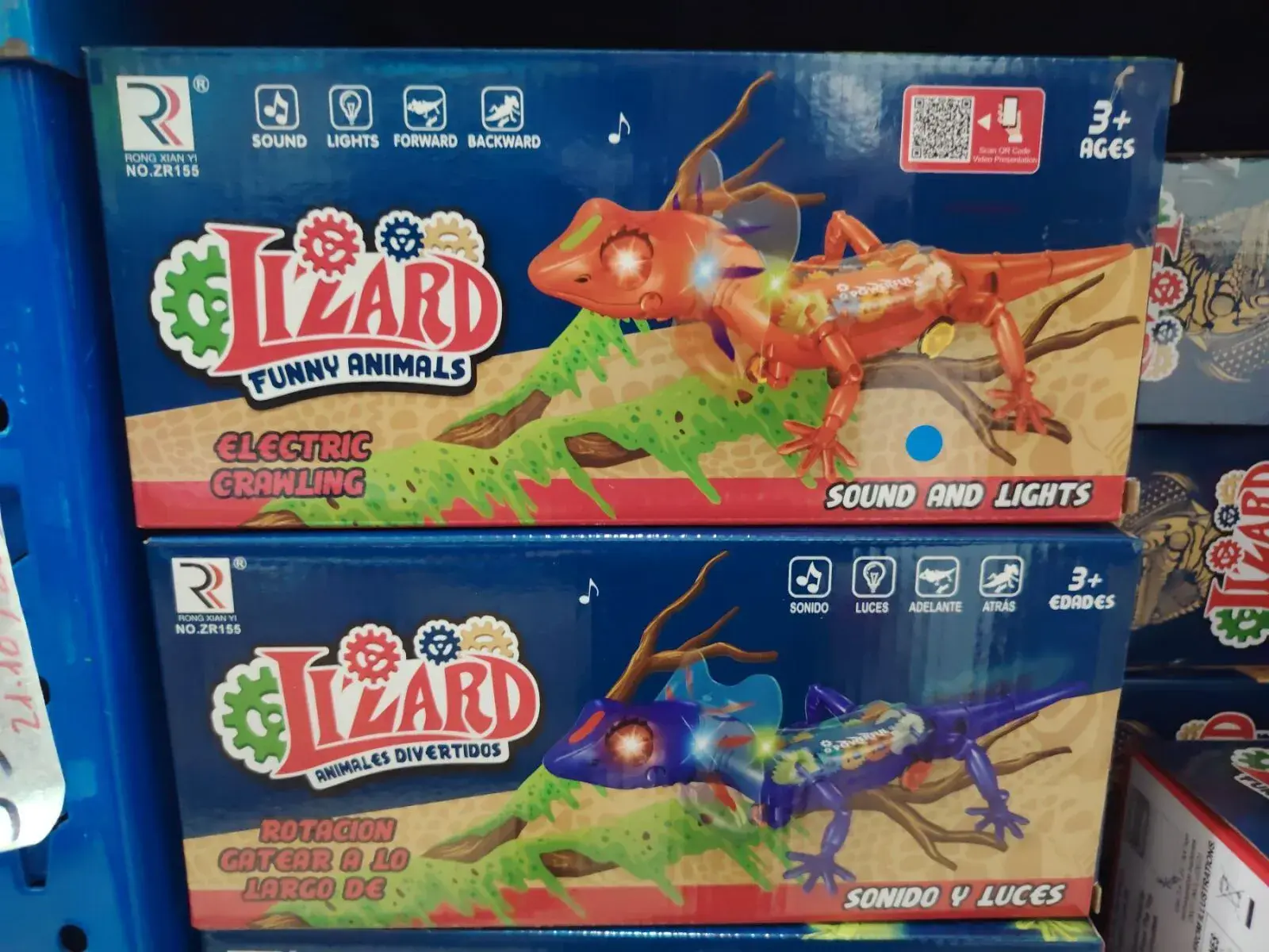 Elektryczny pełzający jaszczur Funny Animals ze światłem i dźwiękiem