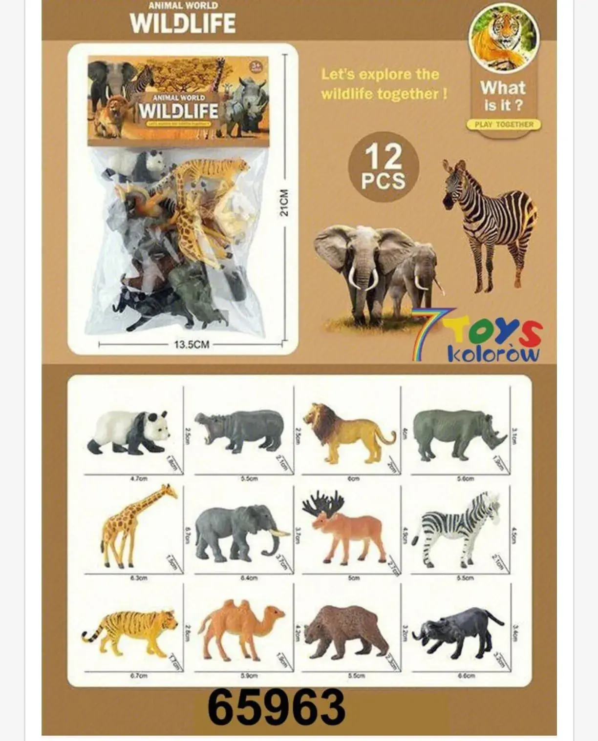 Zestaw 12 Figurek Dzikich Zwierząt Wildlife 13cm