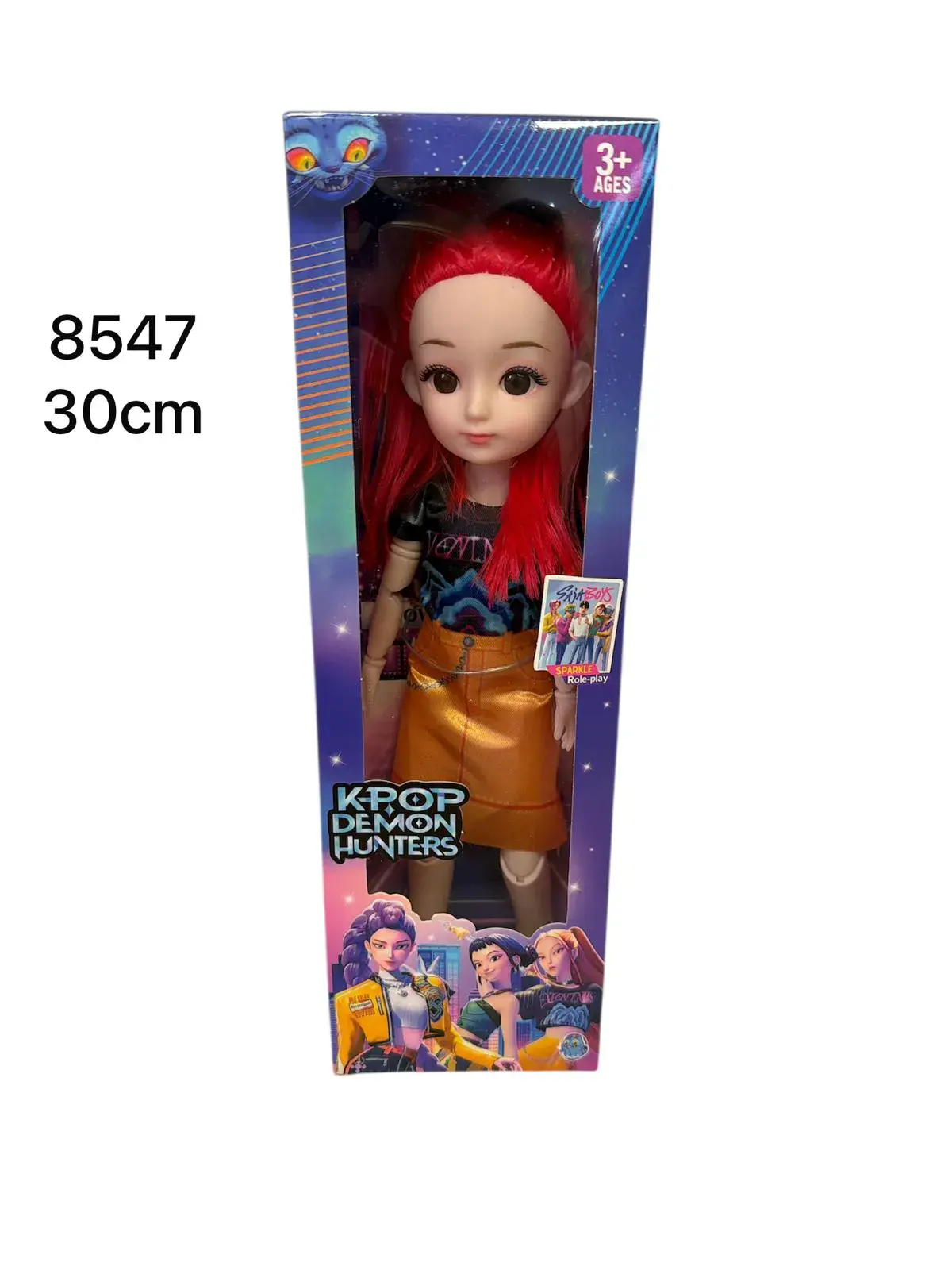 Lalka Kpop Demon Hunters 30cm czerwone włosy
