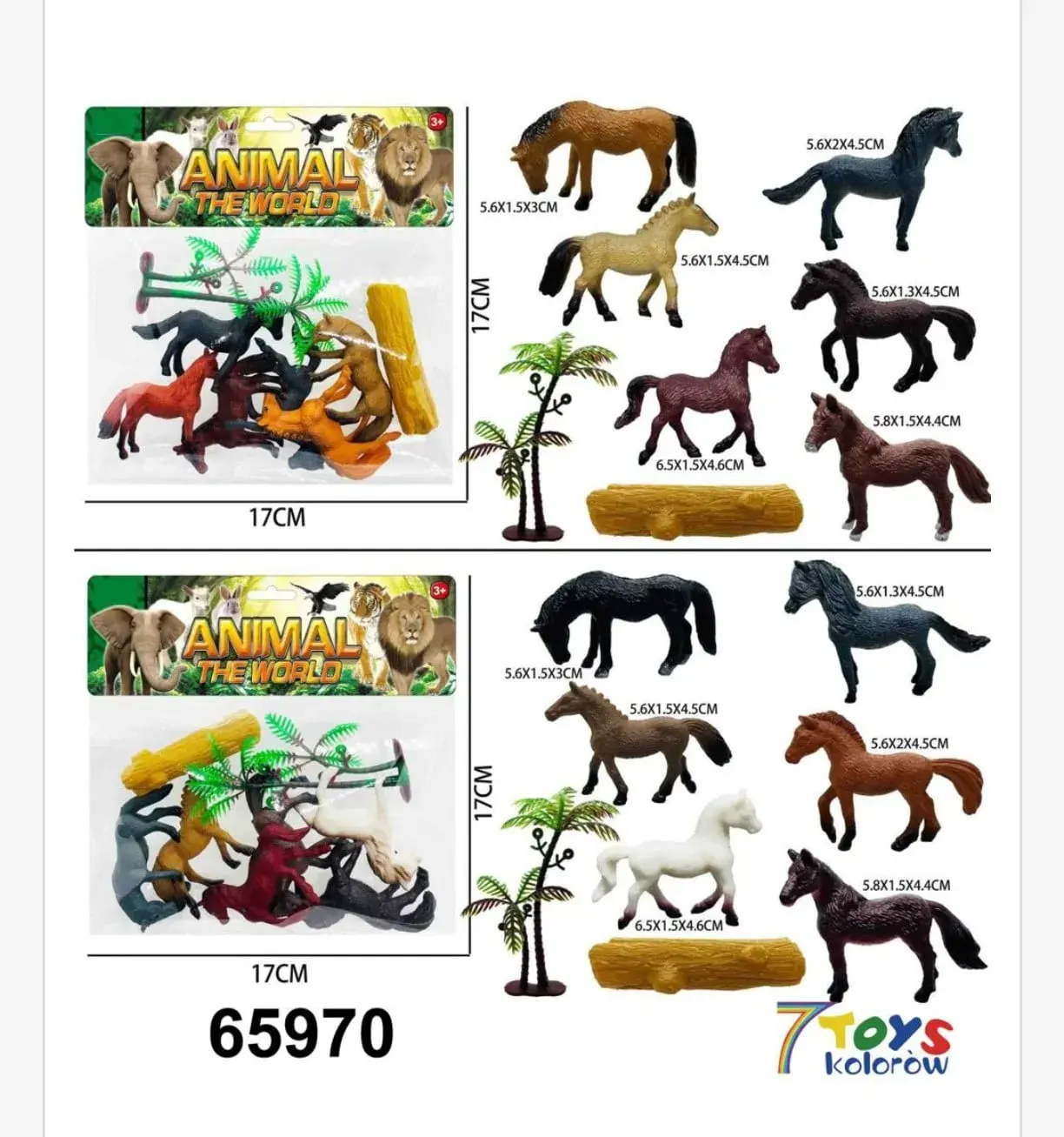 Zestaw figurek koni Animal World 8PCS 17x17cm