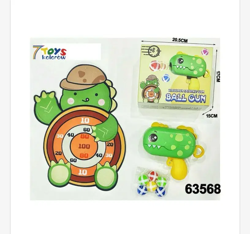 Zabawka Pistolety Ball Gun Dino Zielony z Tarczą