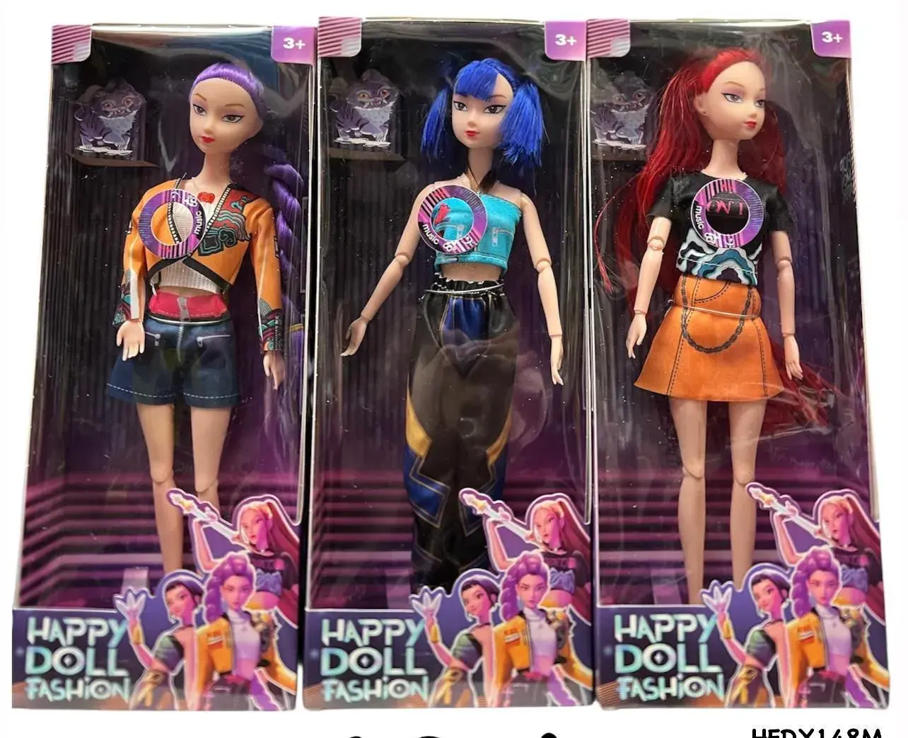 Zestaw 3 lalek Happy Doll Fashion Kpop styl