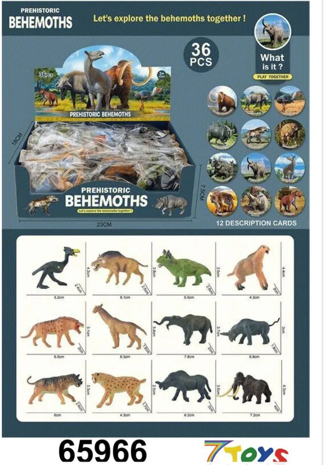 Figurki Prehistoric Behemoths 36szt 7TOYS