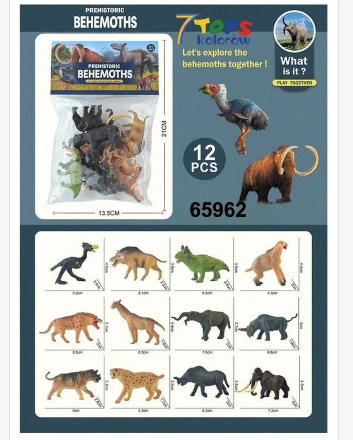 Zestaw 12 figurek zwierząt prehistorycznych Behemoths 13,5cm