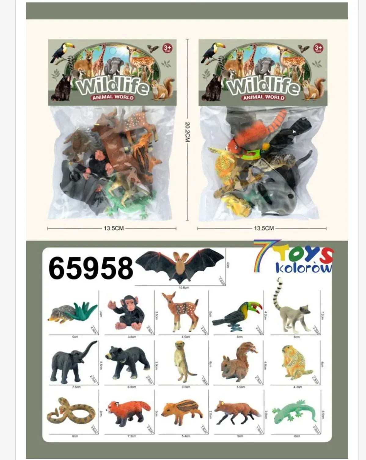Zestaw Figurek Zwierząt Wildlife 16PCS - Dzikie Zwierzęta