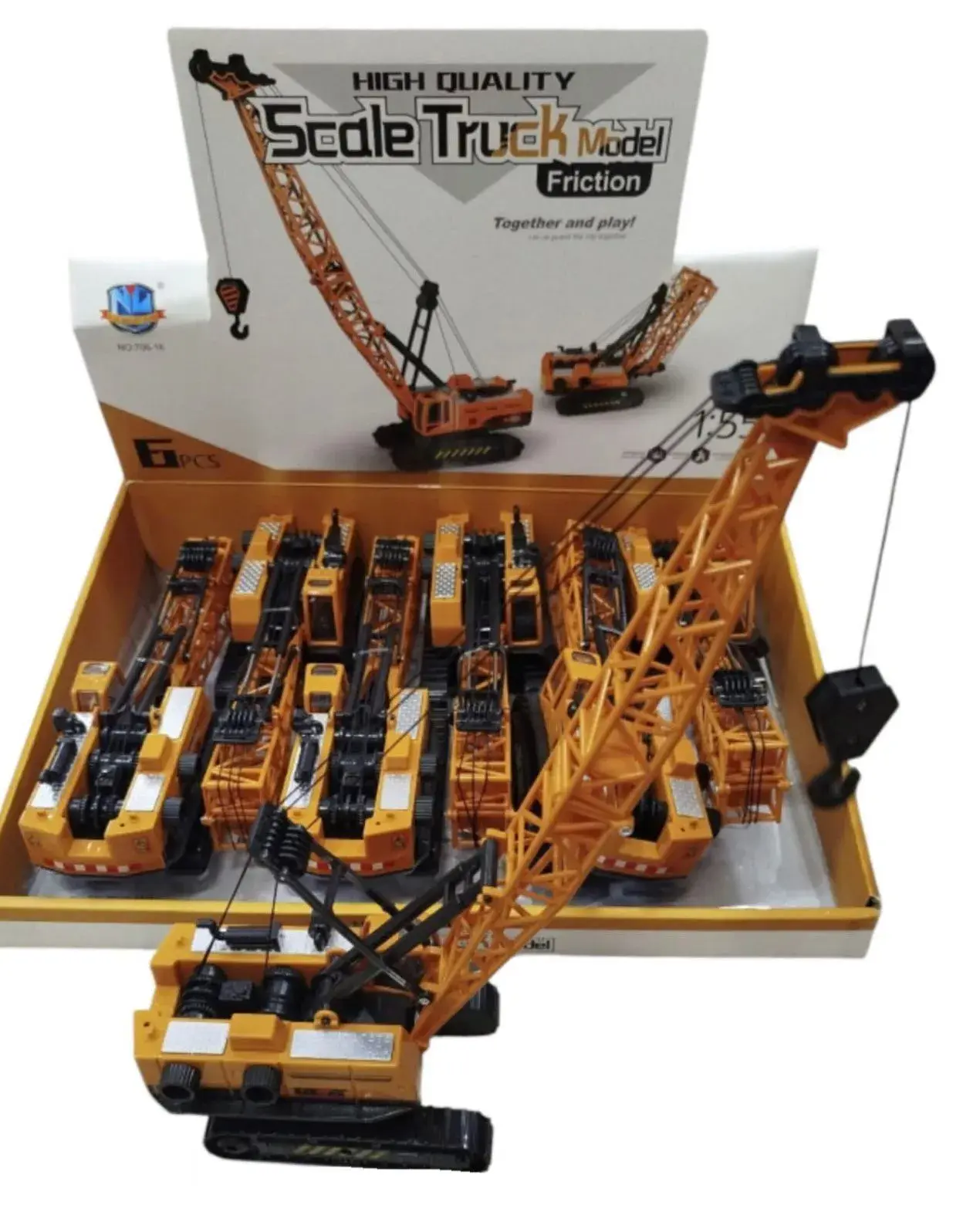 Żółty dźwig samochodowy Friction model 1:80