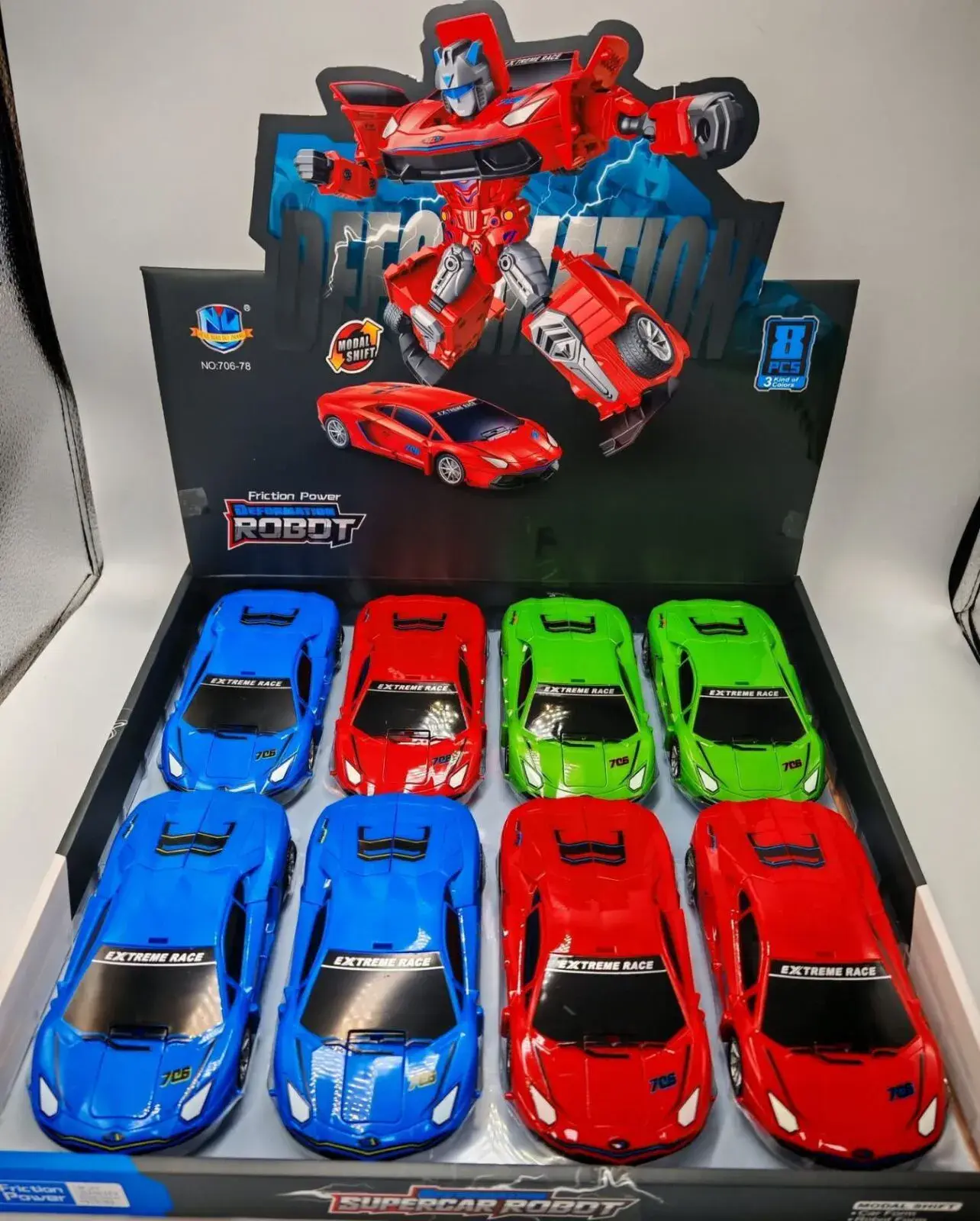 Zabawka Samochód Robot SuperCar Robot 8 szt
