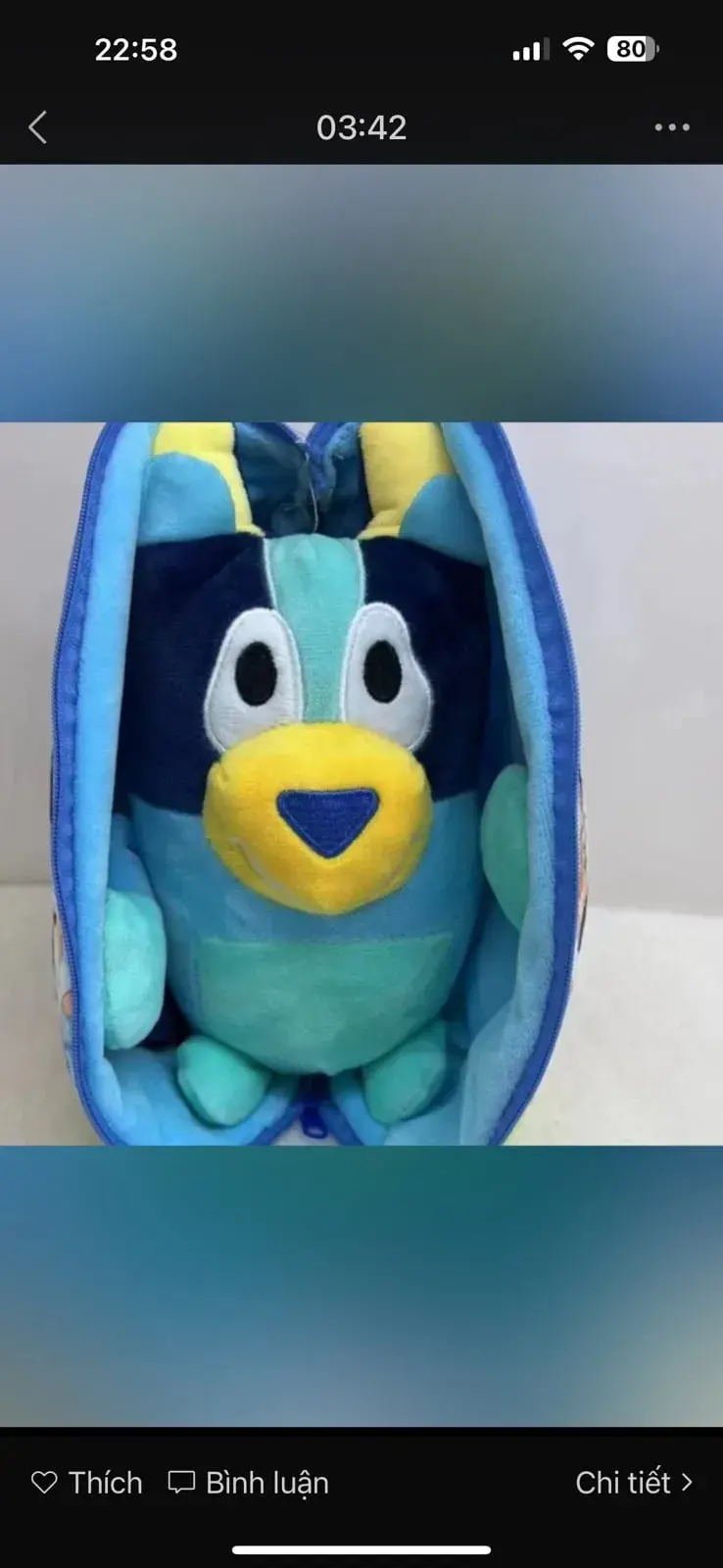 Maskotka pluszowa Bluey niebiesko-żółta