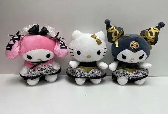 Maskotki Pluszowe Hello Kitty & Kuromi 3 szt. różowa/biała/czarna