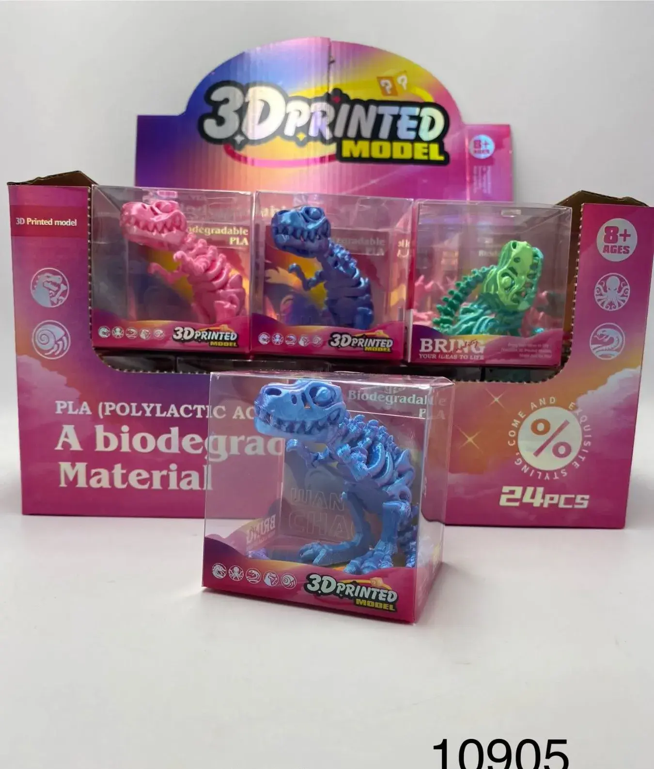 Zestaw figurek dinozaurów 3D Printed PLA, 24 szt