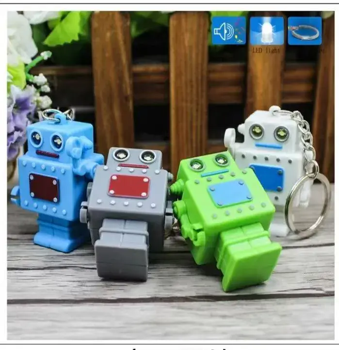 Brelok Robot LED z Dźwiękiem - Mix Kolorów