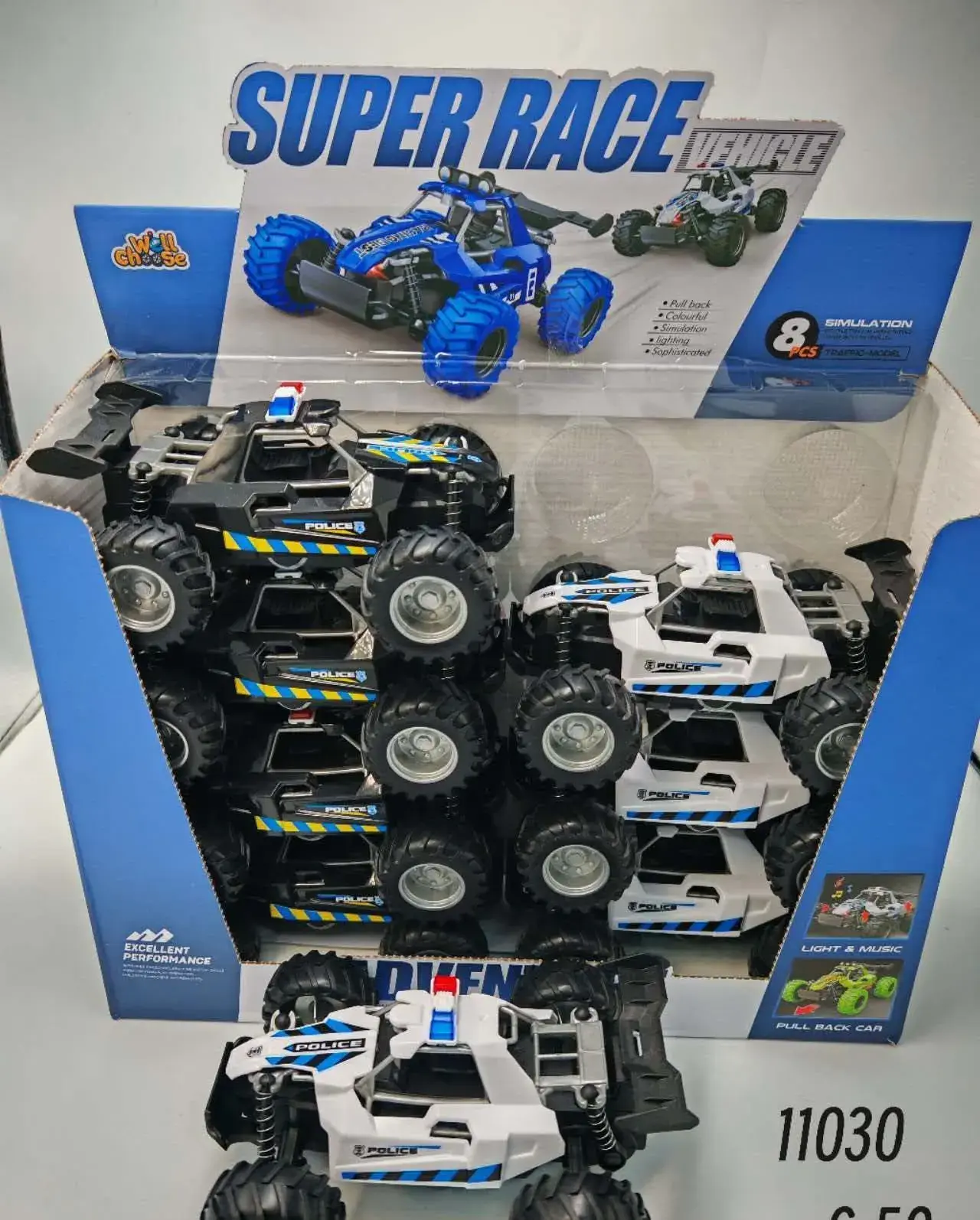 Zabawka Samochód Super Race Policyjny Monster Truck