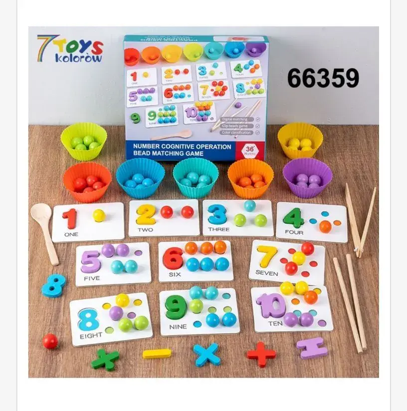 Gra liczenie koralików Number Matching Game