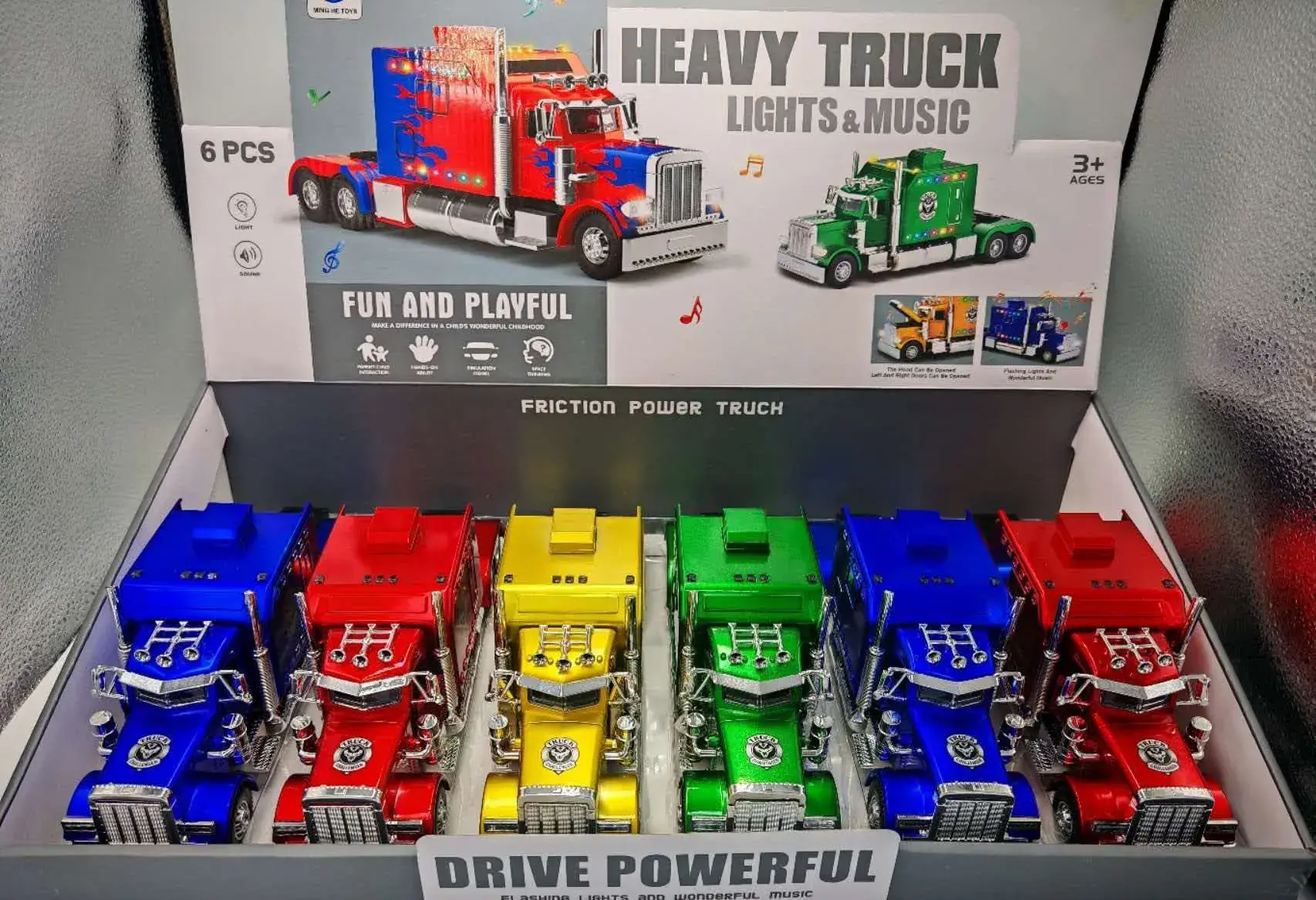 Zabawki Ciężarówki Heavy Truck ze światłem i muzyką 6 szt