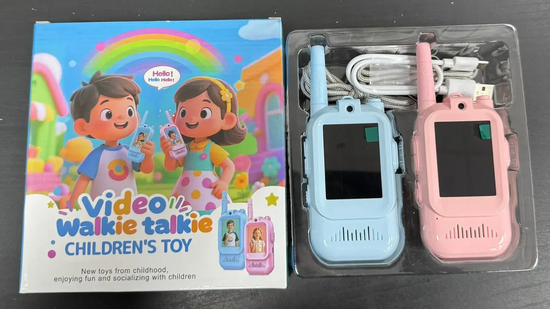 Video Walkie Talkie Zabawka 2 szt niebieski i różowy