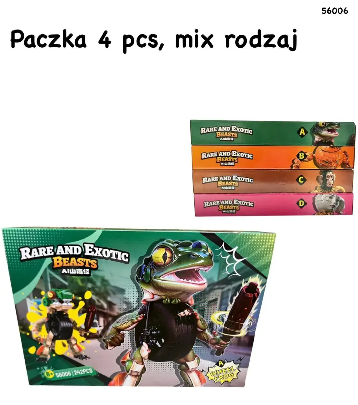 Klocki Brainroot Rare and Exotic Beasts Paczka 4 szt mix rodzajów