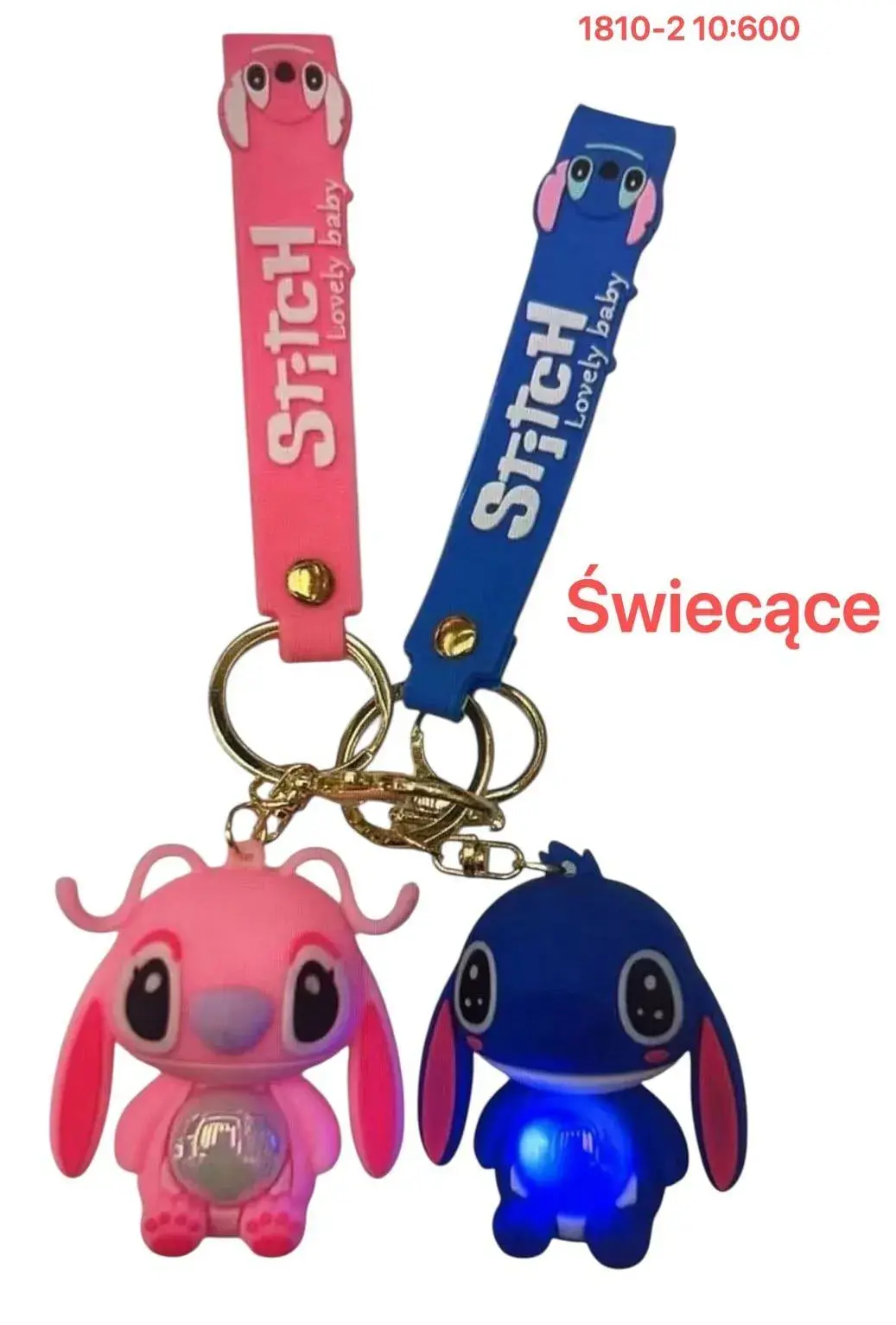 Brelok do Kluczy Stitch LED Świecący z Paskiem Silikonowym 12szt