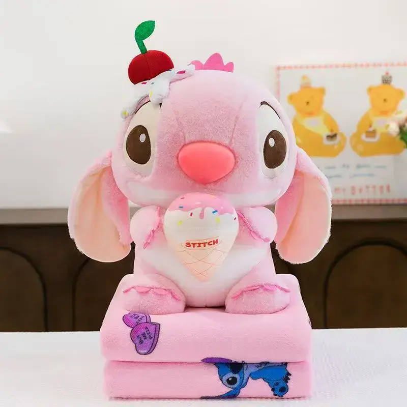 Maskotka Stitch z kocykami różowa