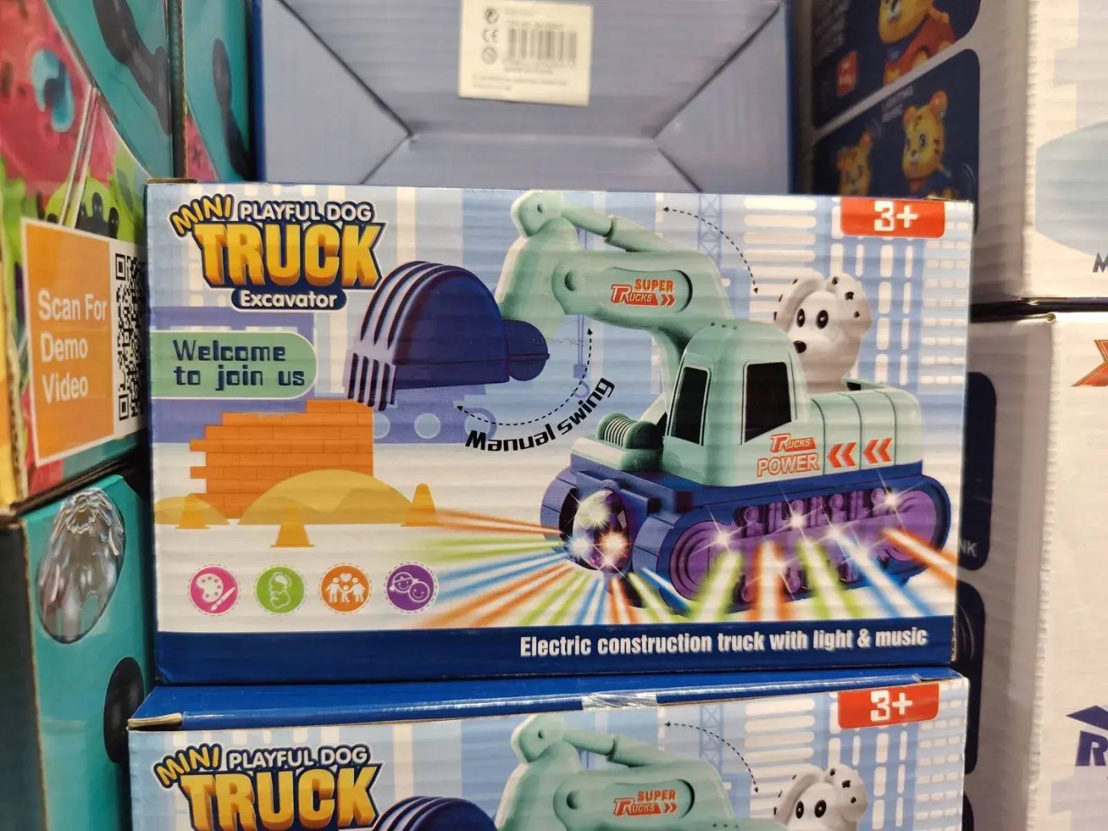 Mini Playful Dog Truck Excavator z muzyką i światłem