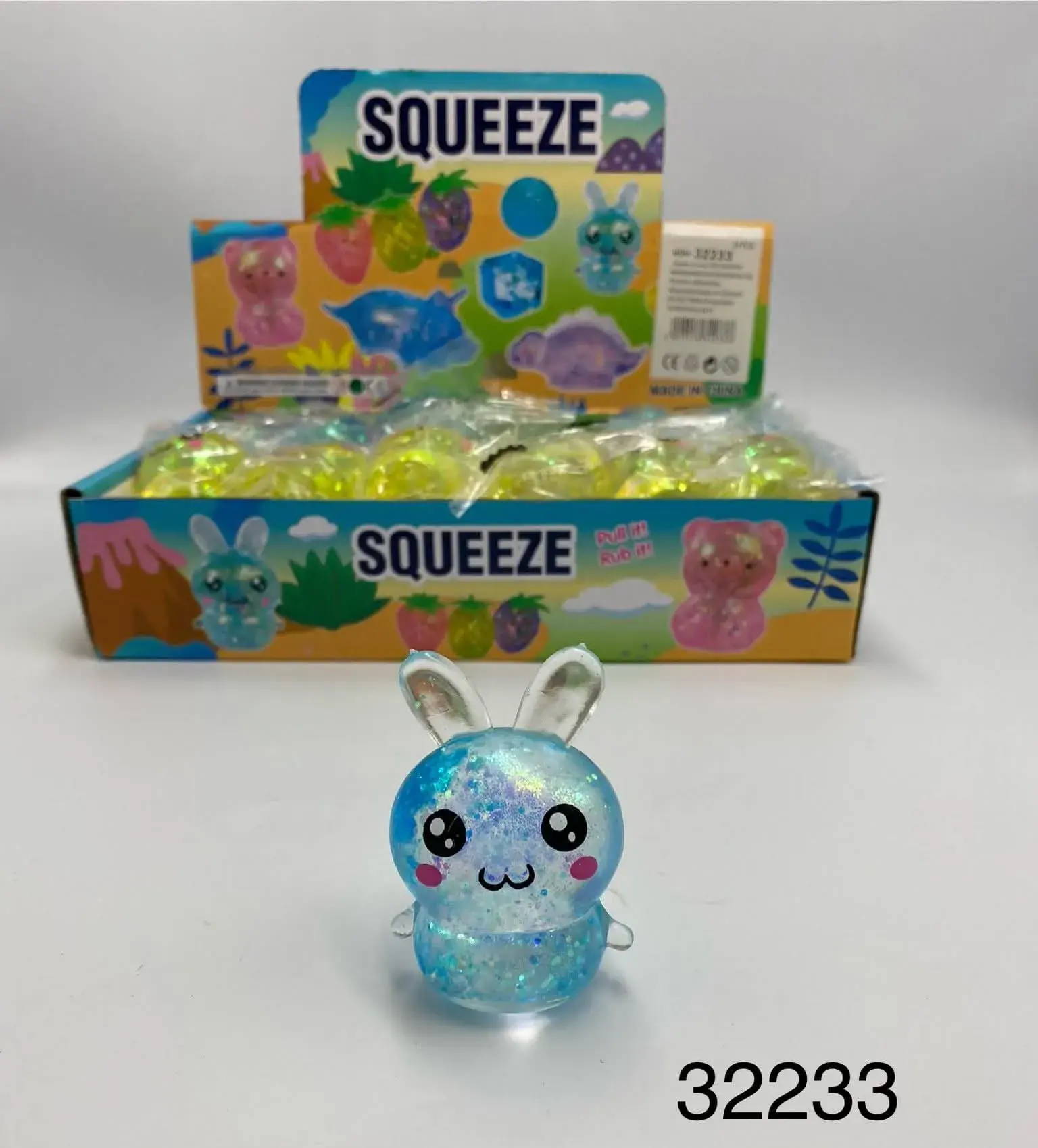 Zabawki Squeeze Toys Gniotki Brokatowe Zwierzątka 24 szt.