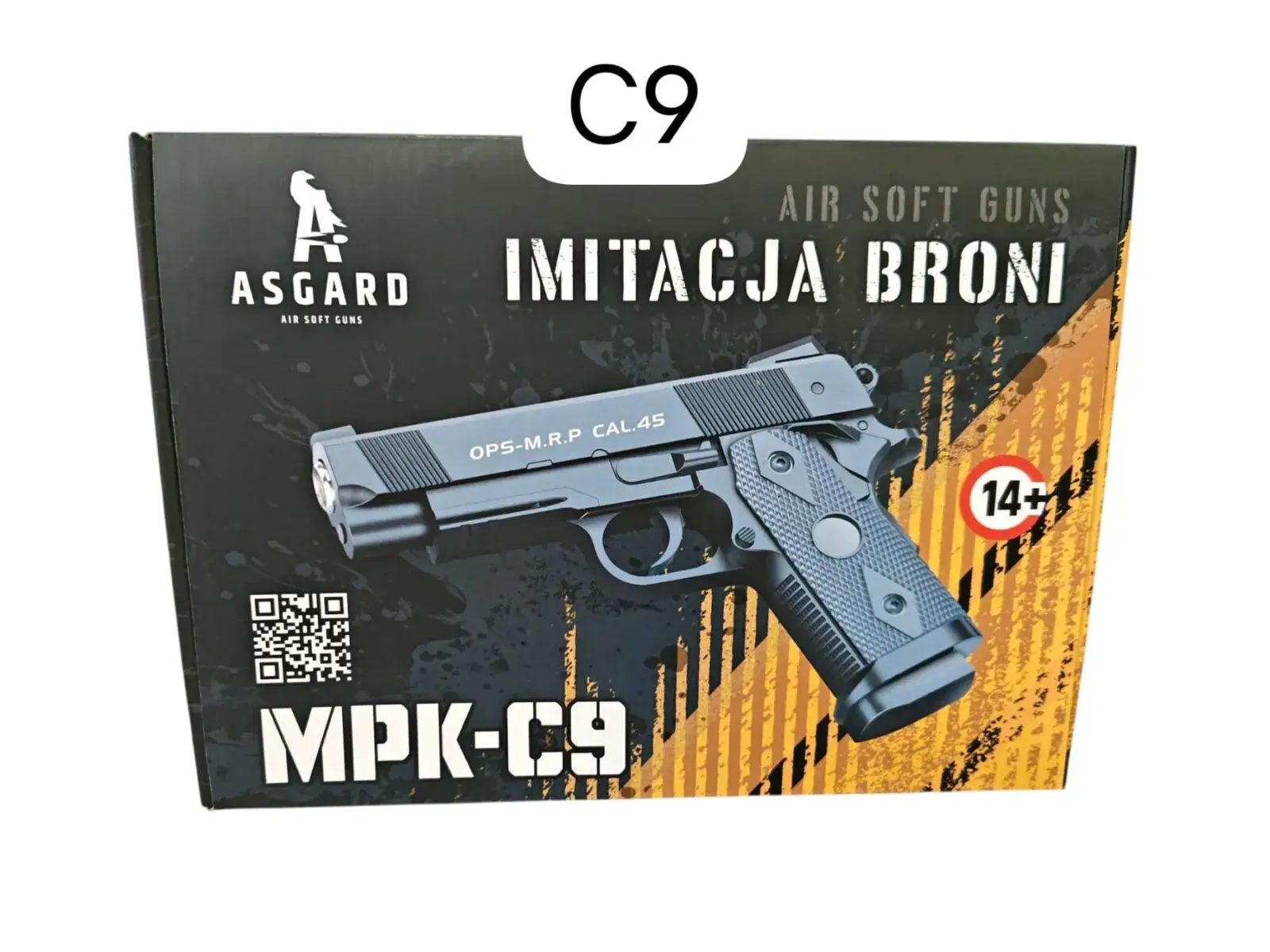 MPKC-9 Metalowy pistolet airsoft Asgard Imitacja broni