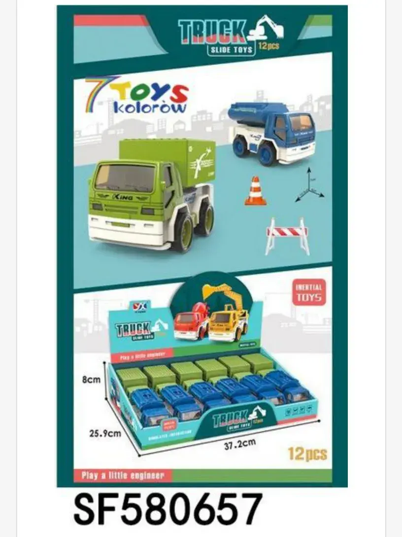 Zabawka Truck Slime kolorowe pojazdy 12 szt