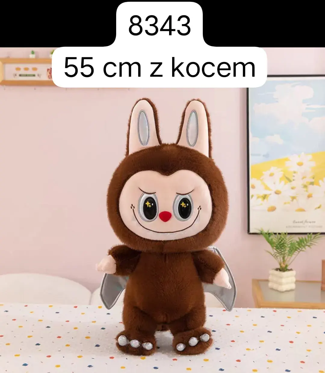 Maskotka Labubu z Kocyk 55cm