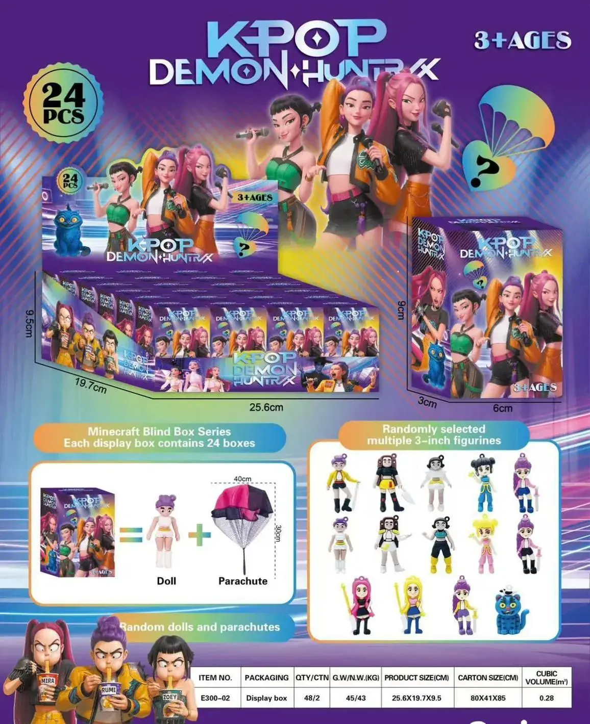 Figurki Kpop Demon Hunter Blind Box 3+ lat, 24 szt