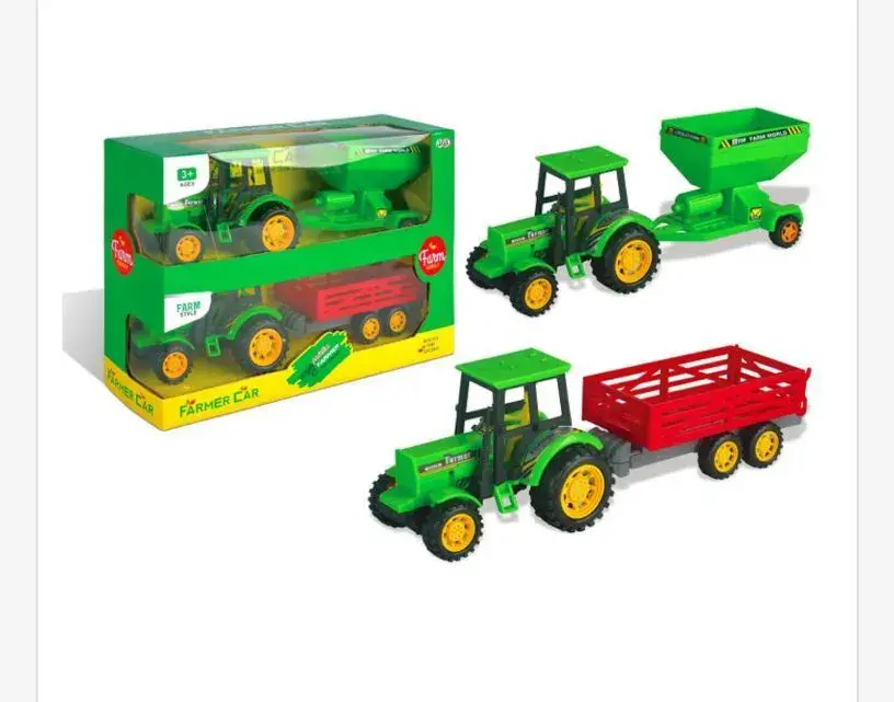 Zabawka Farmer Car traktor z przyczepą zielony