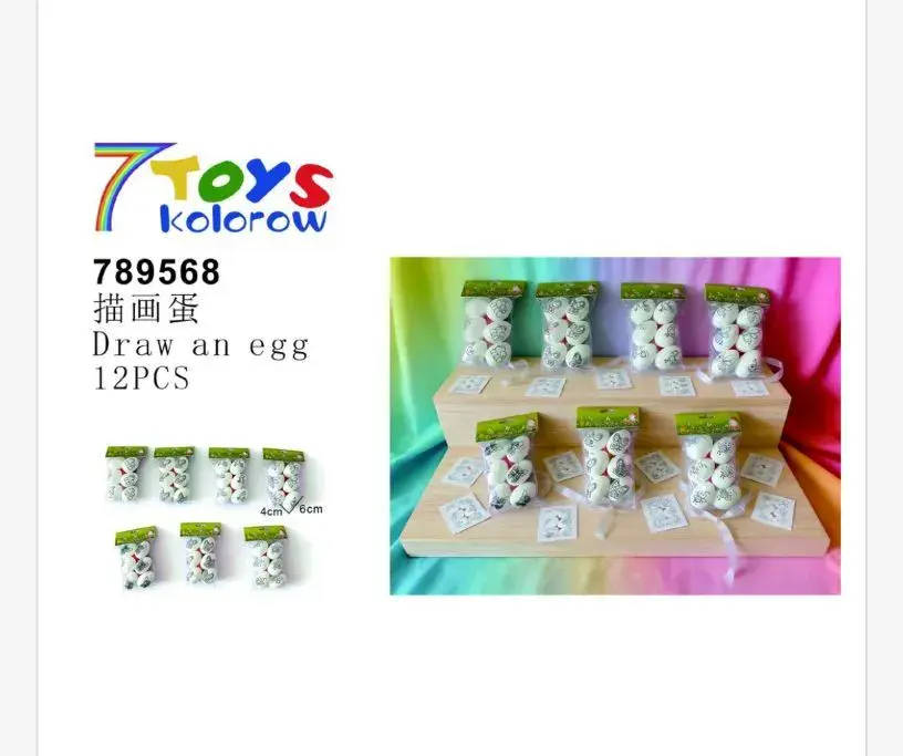 Zestaw 12 szt. Draw an Egg 7Toys 4cm Wielkanoc
