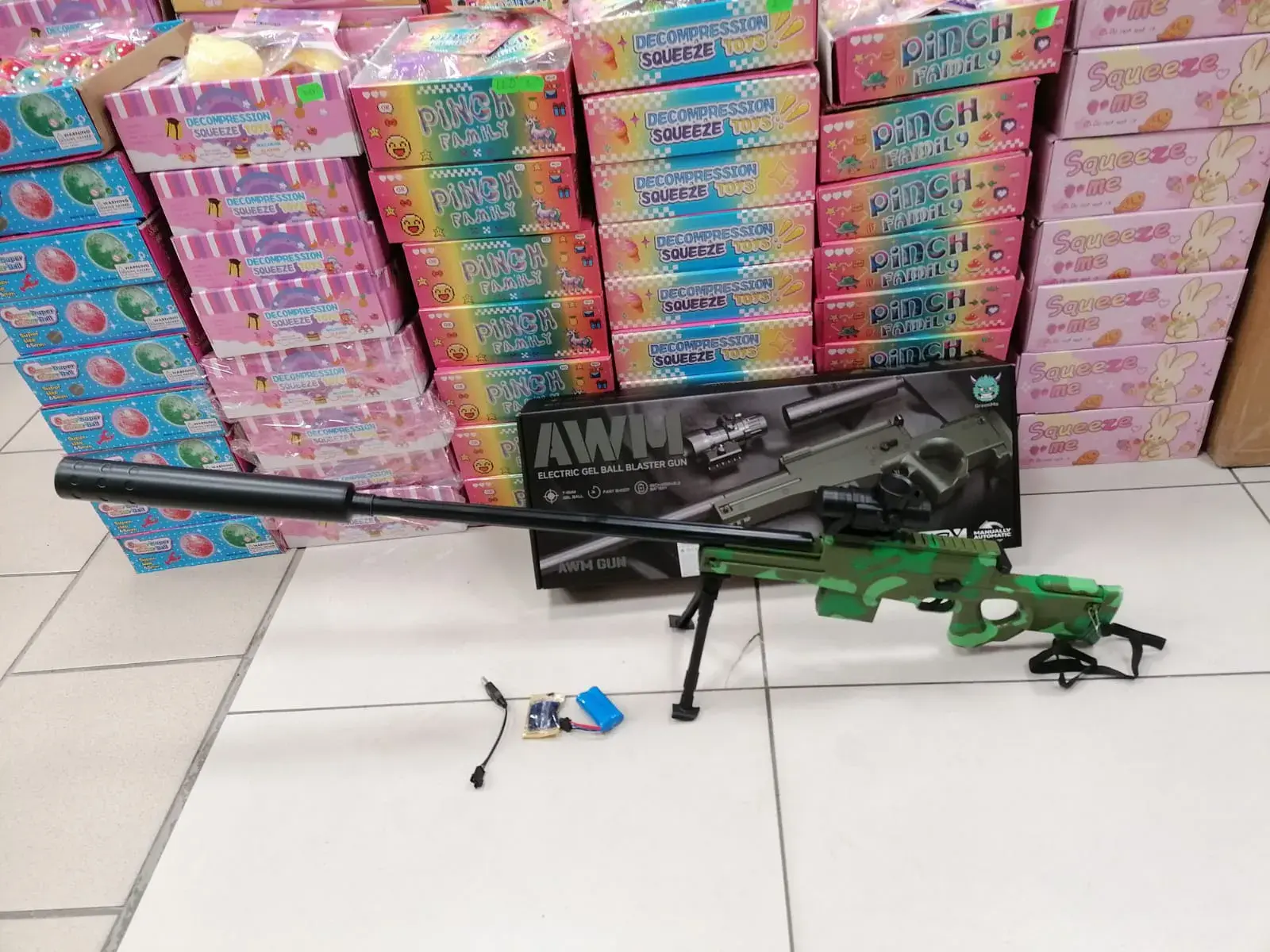 Pistolet na kulki AWM sniper zielony kamuflaż