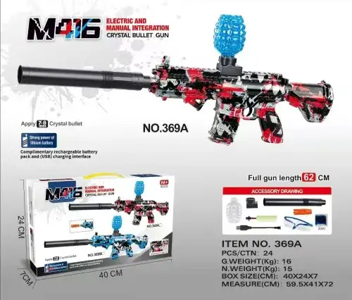 Pistolet M416 Elektryczny na Kulki Kryształowe 62cm