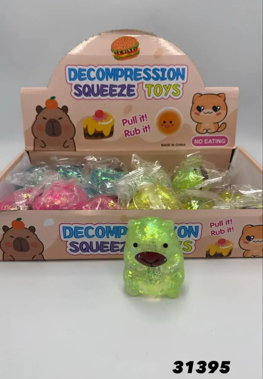 Gniotek antystresowy Decompression Squeeze Toys z brokatem 12 szt.