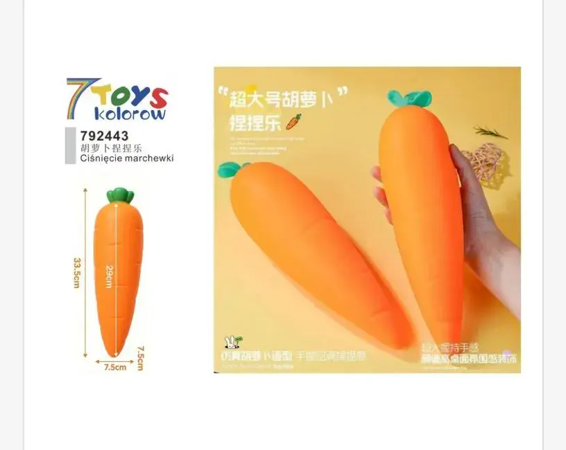 7 Toys Kolorowy Miękki Pluszowy Marchewkowy Antystres