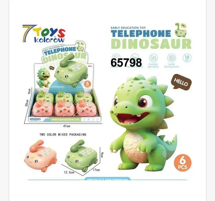 Zabawka Telefon Dinozaur 7Toys Kolorow, 12cm