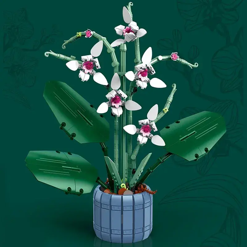 Klocki konstrukcyjne Kwiaty orchidea w doniczce