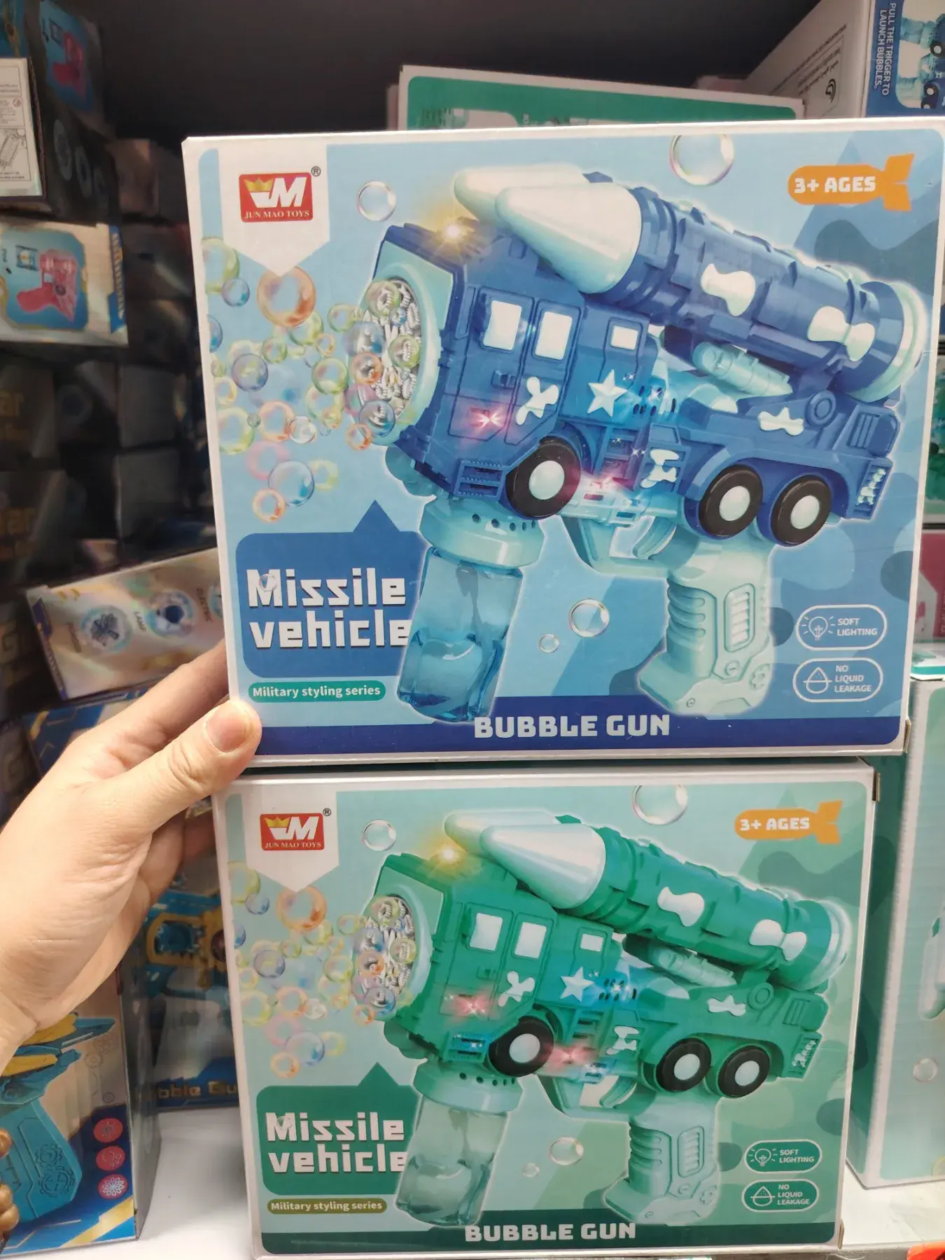 Zabawki Banki Mydlane Bubble Gun Missile Vehicle 3+